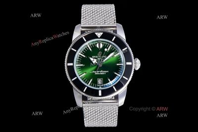 OXF Breitling Superocean 42mm B31 Movement Green Face SS Band Watch